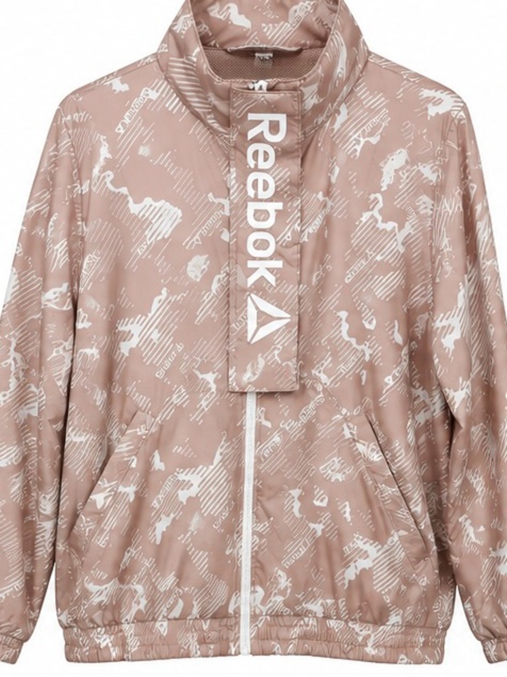 Reebok Blush/Taupe Graphic Windbreaker Jacket
